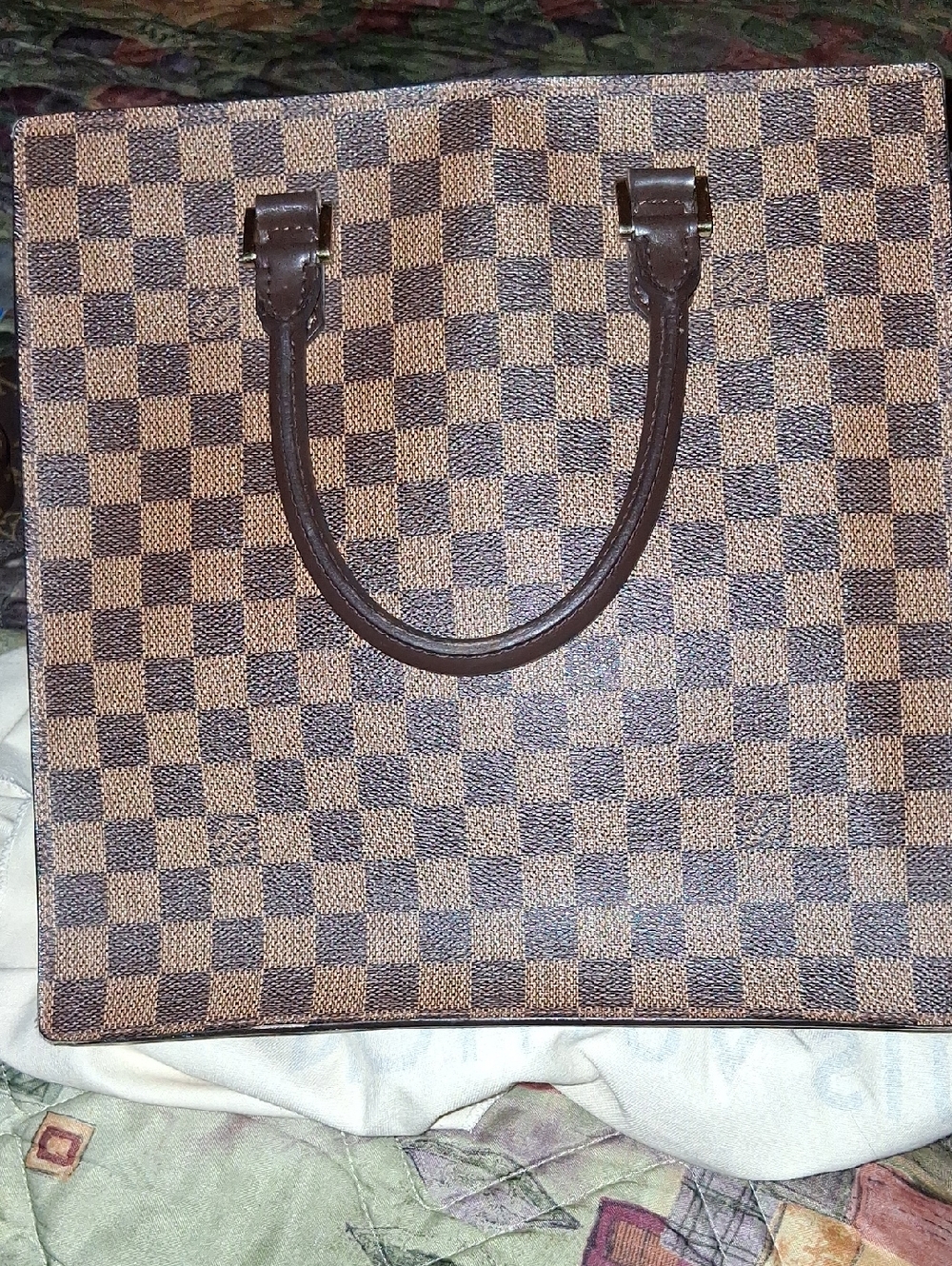 Louis Vuitton Red Suede Interior with Brown Leather Trim and Brass Zipper